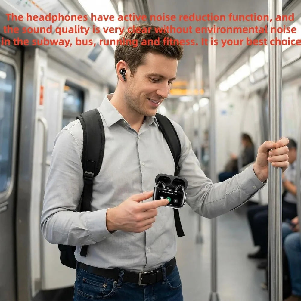 Premium Noise-Cancelling Bluetooth Earphones with Real-Time Translation and High-Fidelity Sound