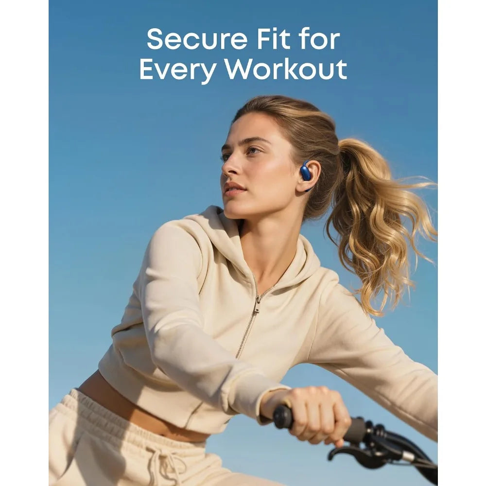 Open-Ear Headphones with Real-Time Translation, Adjustable Fit, Rich Bass, Hi-Res Audio, 42H Playtime, and Wireless Charging